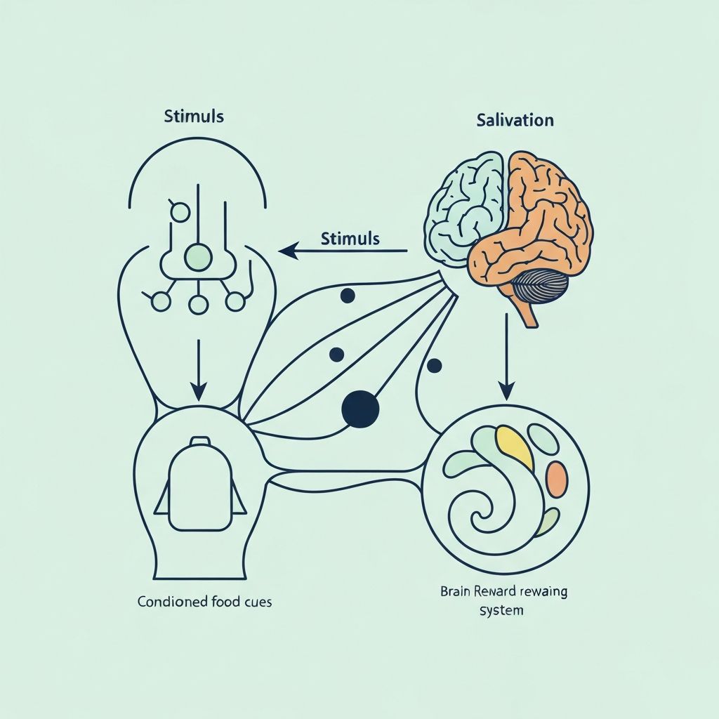 Conditioned response and Pavlovian conditioning illustration